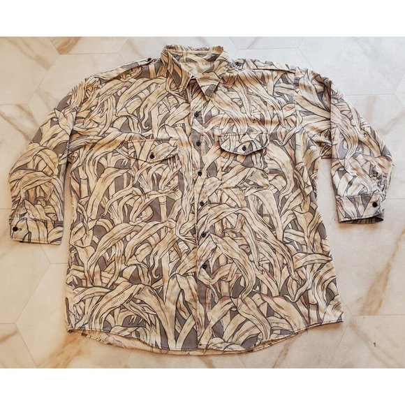 Camo Shirts Vintage Cornfield Cornstalks Camo Button Down Shirt